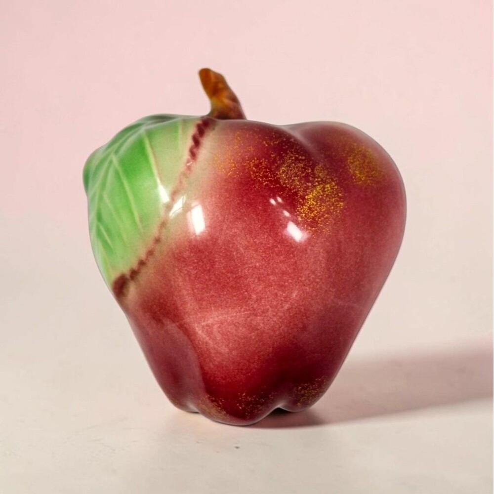 Vintage Walter Pershall Red Apple Wall Pocket Planter California Pottery Kitsch